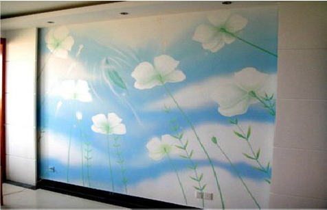 安岳画墙绘怎么画好白云的蓬松感？