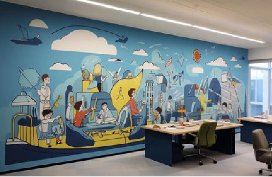 安岳办公室墙绘的特点。