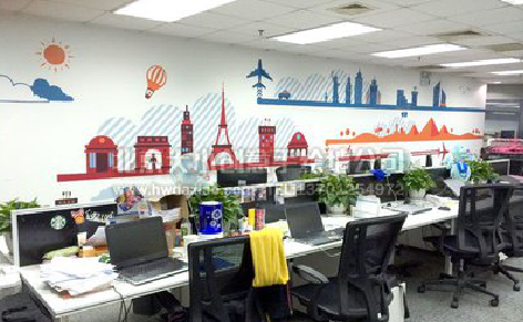 安岳教你设计办公室墙绘的方法。